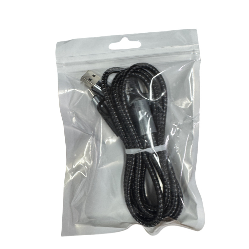 Ai line Rhino 3-in-1 greito įkrovimo duomenų kabelis su Lightning, Type-C ir Micro USB jungtimis, aliuminio lydinio korpusas, automatinis išjungimas, iki 6A maksimali galia