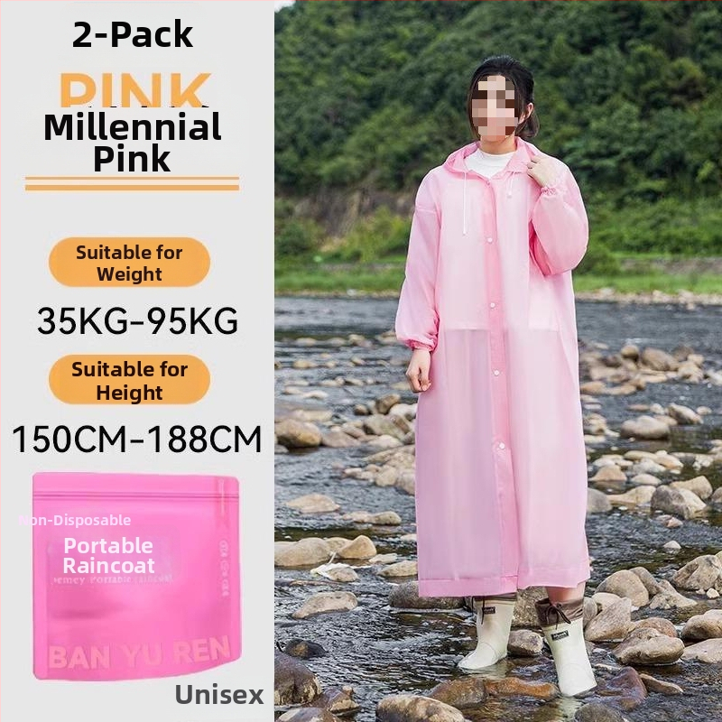 Suaugusiųjų storas PVC lietaus pončas, lauko kelionėms ir alpinizmui – kartojamai naudojamas