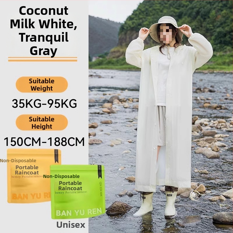 Suaugusiųjų storas PVC lietaus pončas, lauko kelionėms ir alpinizmui – kartojamai naudojamas