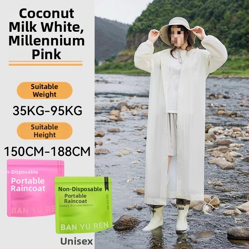Suaugusiųjų storas PVC lietaus pončas, lauko kelionėms ir alpinizmui – kartojamai naudojamas