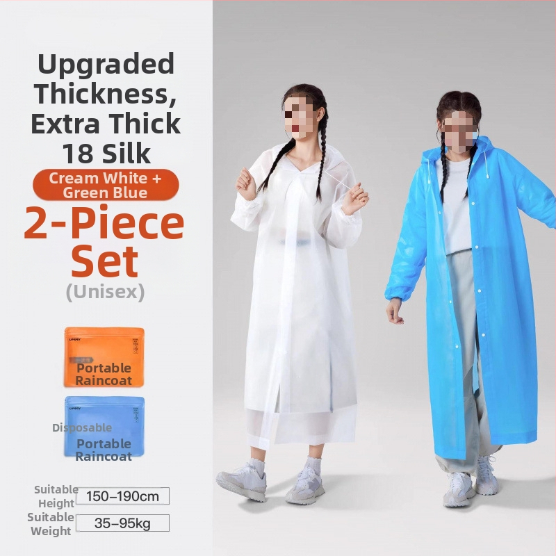 Suaugusiųjų storas PVC lietaus pončas, lauko kelionėms ir alpinizmui – kartojamai naudojamas