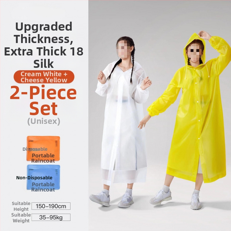 Suaugusiųjų storas PVC lietaus pončas, lauko kelionėms ir alpinizmui – kartojamai naudojamas