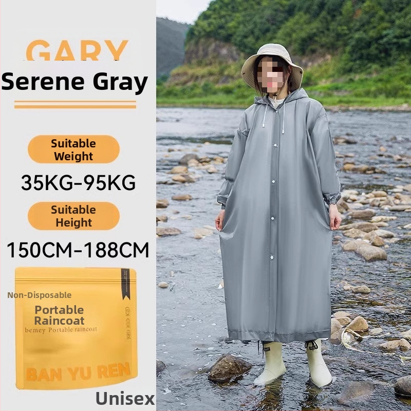 Suaugusiųjų storas PVC lietaus pončas, lauko kelionėms ir alpinizmui – kartojamai naudojamas