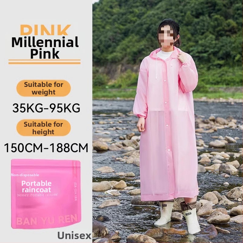 Suaugusiųjų storas PVC lietaus pončas, lauko kelionėms ir alpinizmui – kartojamai naudojamas