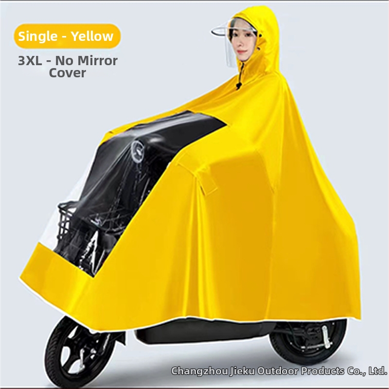 Last poncho mootorratta ja elektrisõiduki jaoks; ühekordselt kasutatav; Oxford kangas PVC veekindla kiht; kerge, minimalistlik stiil; 1 isikule