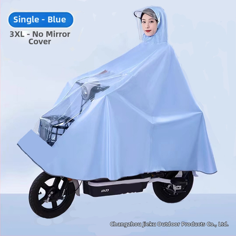 Last poncho mootorratta ja elektrisõiduki jaoks; ühekordselt kasutatav; Oxford kangas PVC veekindla kiht; kerge, minimalistlik stiil; 1 isikule