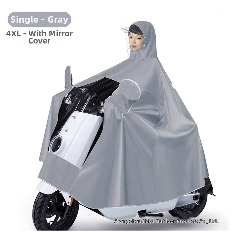 Last poncho mootorratta ja elektrisõiduki jaoks; ühekordselt kasutatav; Oxford kangas PVC veekindla kiht; kerge, minimalistlik stiil; 1 isikule