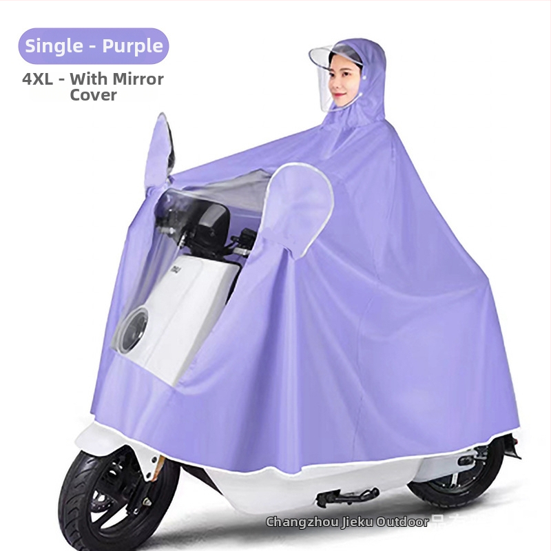 Last poncho mootorratta ja elektrisõiduki jaoks; ühekordselt kasutatav; Oxford kangas PVC veekindla kiht; kerge, minimalistlik stiil; 1 isikule