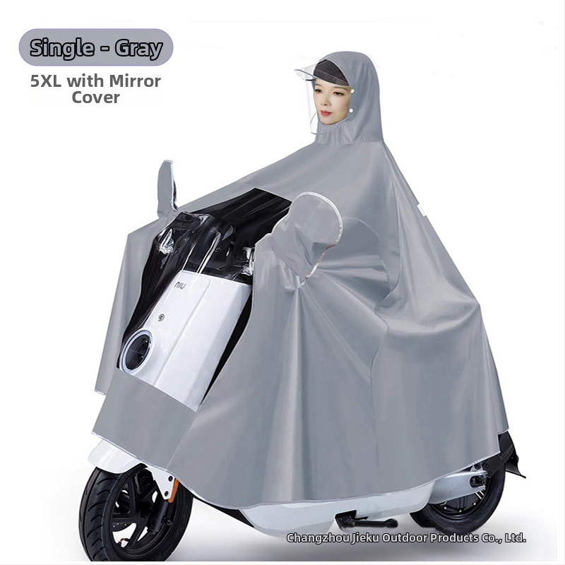 Last poncho mootorratta ja elektrisõiduki jaoks; ühekordselt kasutatav; Oxford kangas PVC veekindla kiht; kerge, minimalistlik stiil; 1 isikule