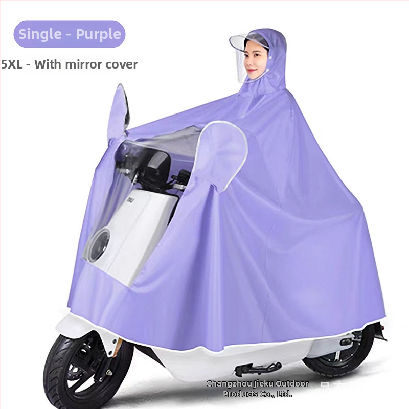 Last poncho mootorratta ja elektrisõiduki jaoks; ühekordselt kasutatav; Oxford kangas PVC veekindla kiht; kerge, minimalistlik stiil; 1 isikule