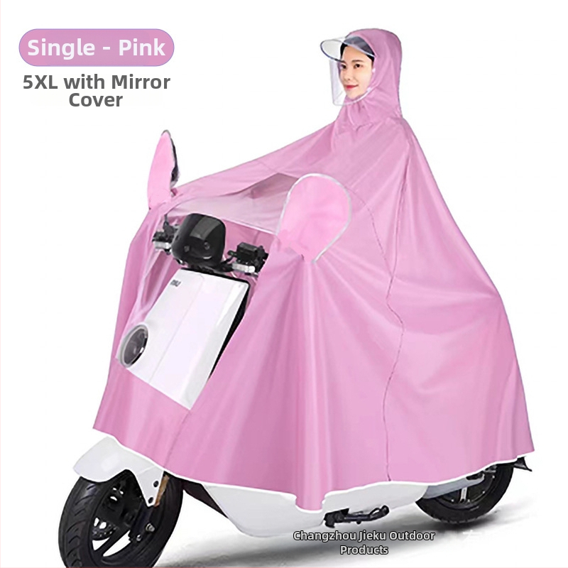 Last poncho mootorratta ja elektrisõiduki jaoks; ühekordselt kasutatav; Oxford kangas PVC veekindla kiht; kerge, minimalistlik stiil; 1 isikule