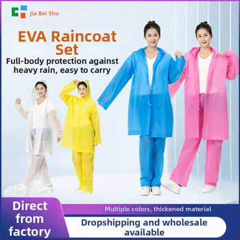 Suaugusiųjų lietaus pončas EV ir motociklams — EVA audinys, tankus, PVC atsparus sluoksnis, 200 g