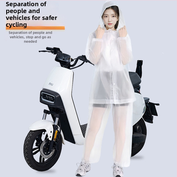 Suaugusiųjų lietaus pončas EV ir motociklams — EVA audinys, tankus, PVC atsparus sluoksnis, 200 g