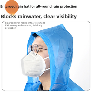 Suaugusiųjų lietaus pončas EV ir motociklams — EVA audinys, tankus, PVC atsparus sluoksnis, 200 g