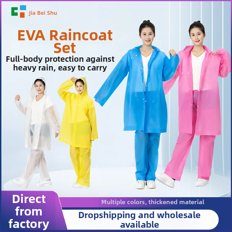 Suaugusiųjų lietaus pončas EV ir motociklams — EVA audinys, tankus, PVC atsparus sluoksnis, 200 g