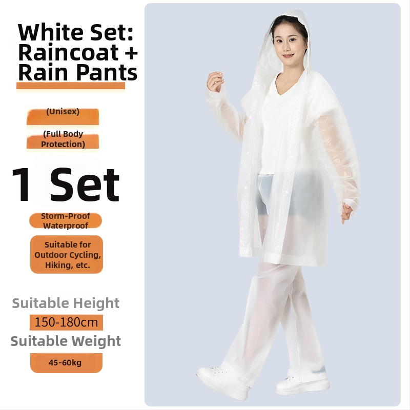 Suaugusiųjų lietaus pončas EV ir motociklams — EVA audinys, tankus, PVC atsparus sluoksnis, 200 g