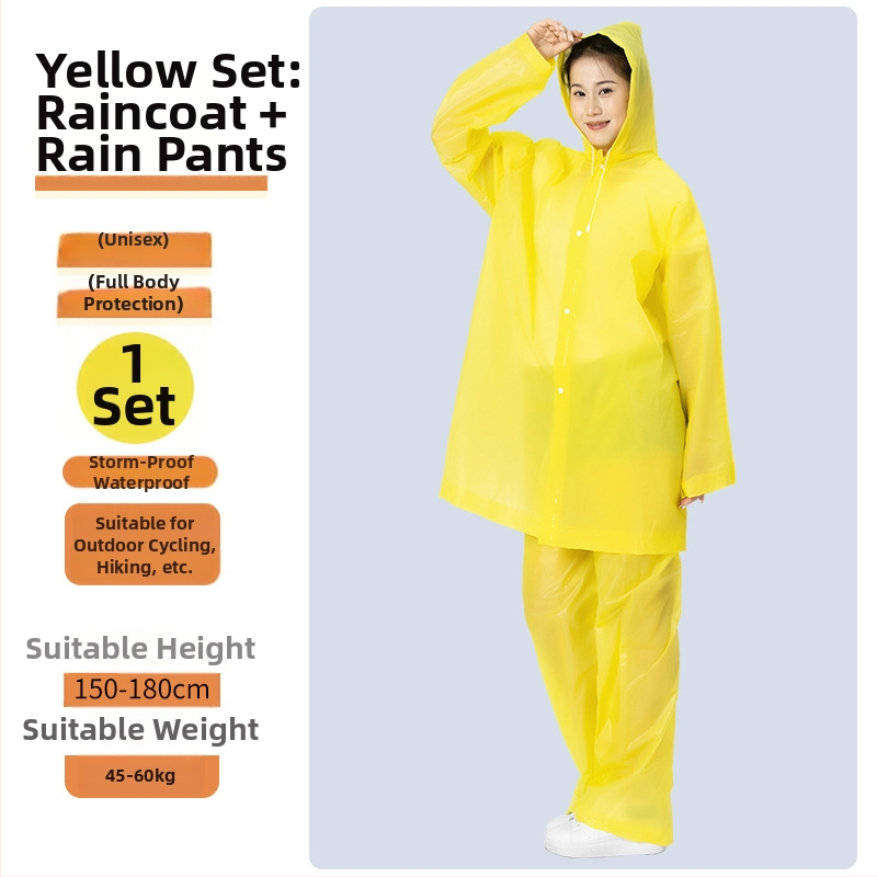 Suaugusiųjų lietaus pončas EV ir motociklams — EVA audinys, tankus, PVC atsparus sluoksnis, 200 g