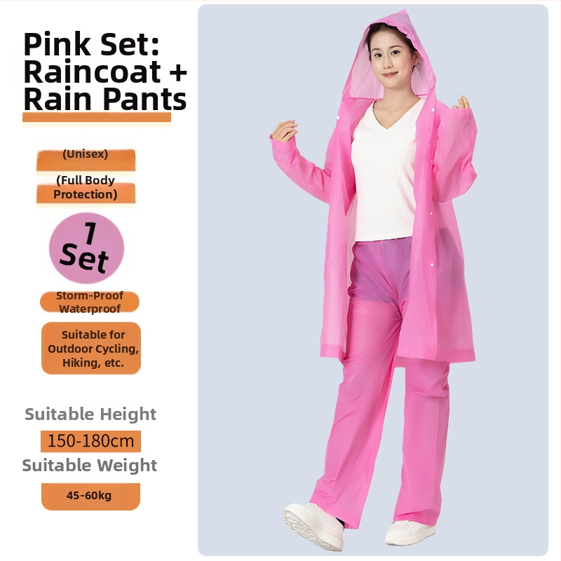 Suaugusiųjų lietaus pončas EV ir motociklams — EVA audinys, tankus, PVC atsparus sluoksnis, 200 g