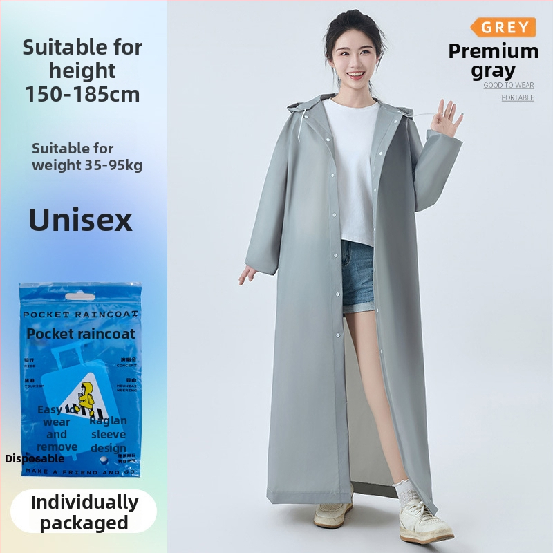 Ühekordne vihmavest, paks EVA-kangas, täiskasvanutele – matk pončo