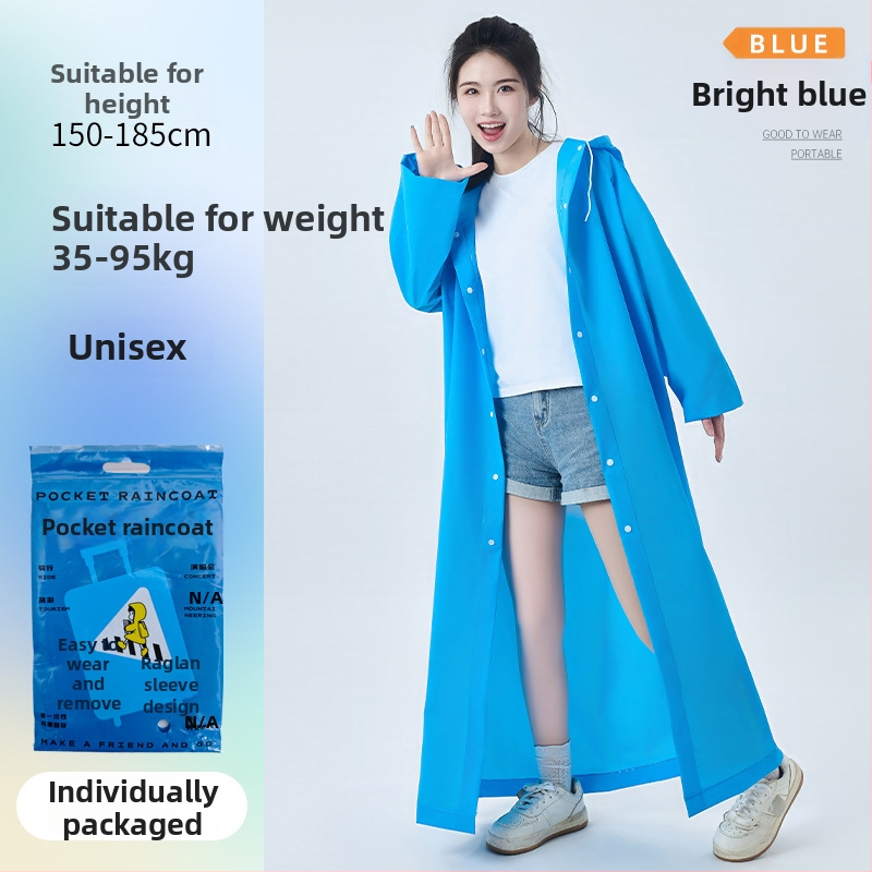 Ühekordne vihmavest, paks EVA-kangas, täiskasvanutele – matk pončo