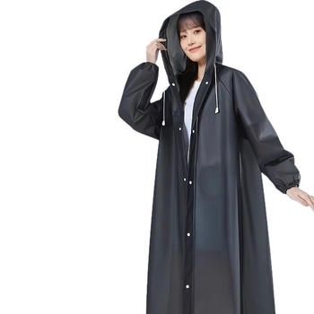 Unisex EVA lietaus pončas, matinė apdaila, 0.18 mm storis, daugkartiniam naudojimui, skirtas žygiams ir kelionėms