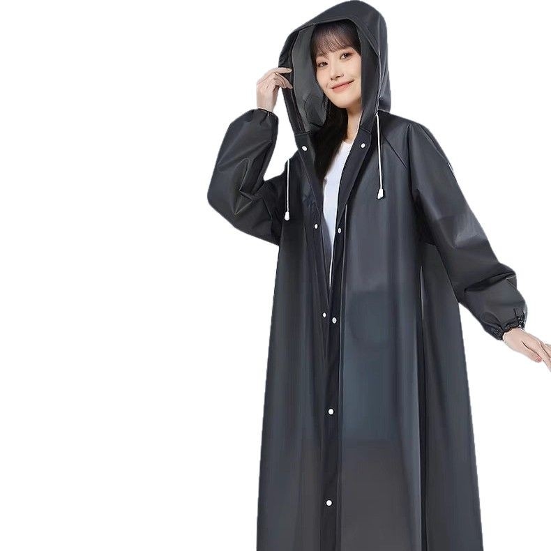 Unisex EVA lietaus pončas, matinė apdaila, 0.18 mm storis, daugkartiniam naudojimui, skirtas žygiams ir kelionėms