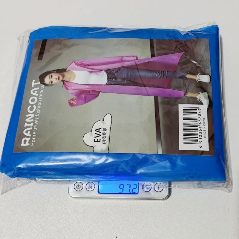 Unisex EVA lietaus pončas, matinė apdaila, 0.18 mm storis, daugkartiniam naudojimui, skirtas žygiams ir kelionėms