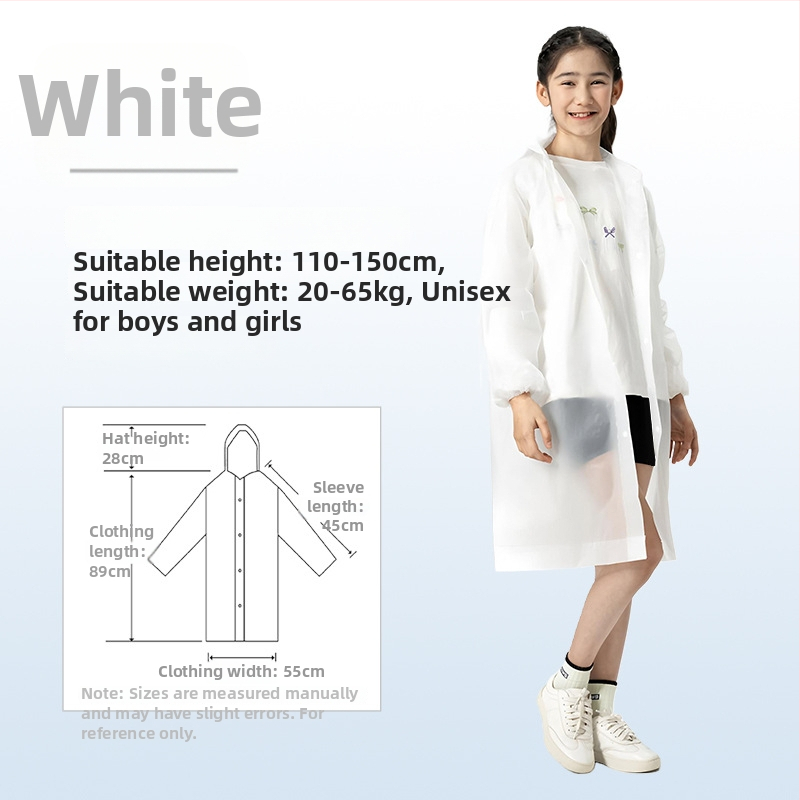 Vaikų EVA lietaus pončas, sutirštintas, daukartinio naudojimo, mokyklai, vienam asmeniui, amžius 7–12 metų