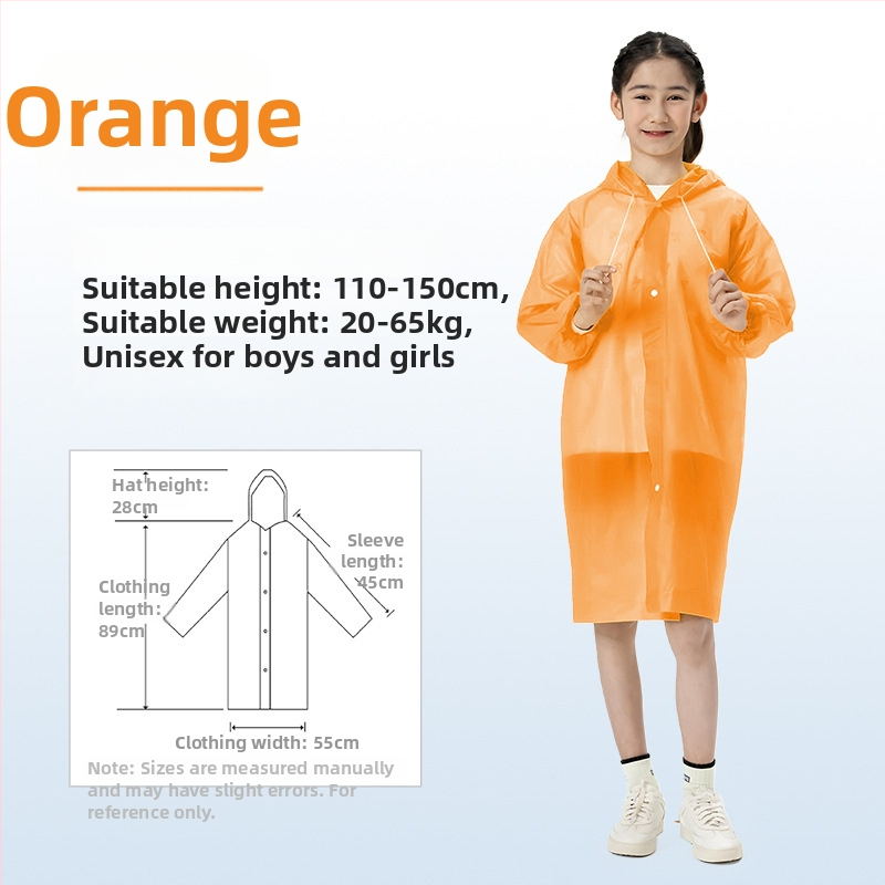 Vaikų EVA lietaus pončas, sutirštintas, daukartinio naudojimo, mokyklai, vienam asmeniui, amžius 7–12 metų