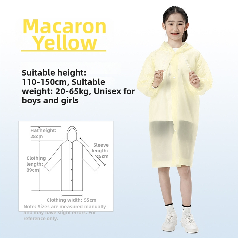 Vaikų EVA lietaus pončas, sutirštintas, daukartinio naudojimo, mokyklai, vienam asmeniui, amžius 7–12 metų