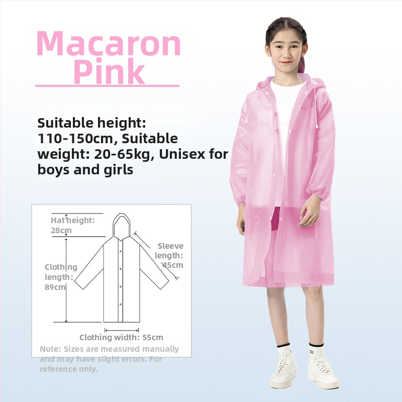 Vaikų EVA lietaus pončas, sutirštintas, daukartinio naudojimo, mokyklai, vienam asmeniui, amžius 7–12 metų