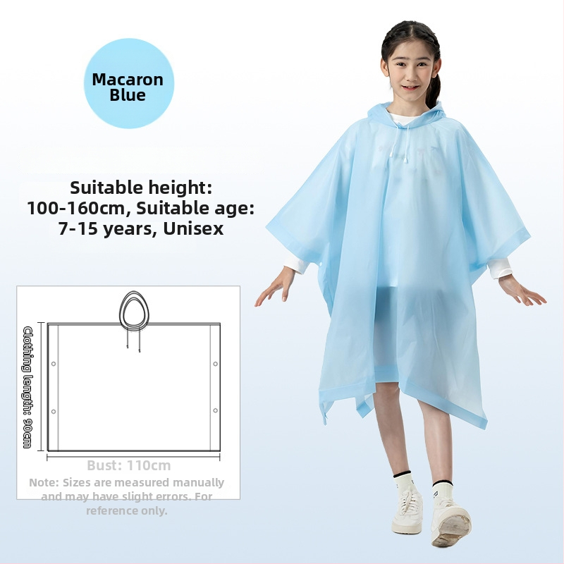 Vaikų EVA lietaus pončas, sutirštintas, daukartinio naudojimo, mokyklai, vienam asmeniui, amžius 7–12 metų