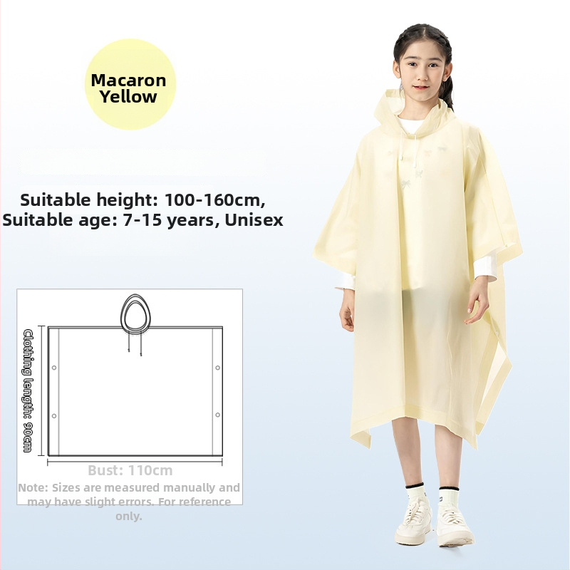 Vaikų EVA lietaus pončas, sutirštintas, daukartinio naudojimo, mokyklai, vienam asmeniui, amžius 7–12 metų