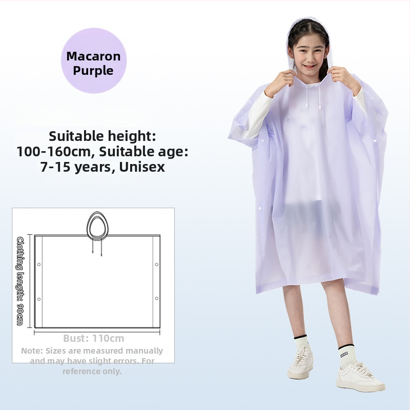 Vaikų EVA lietaus pončas, sutirštintas, daukartinio naudojimo, mokyklai, vienam asmeniui, amžius 7–12 metų