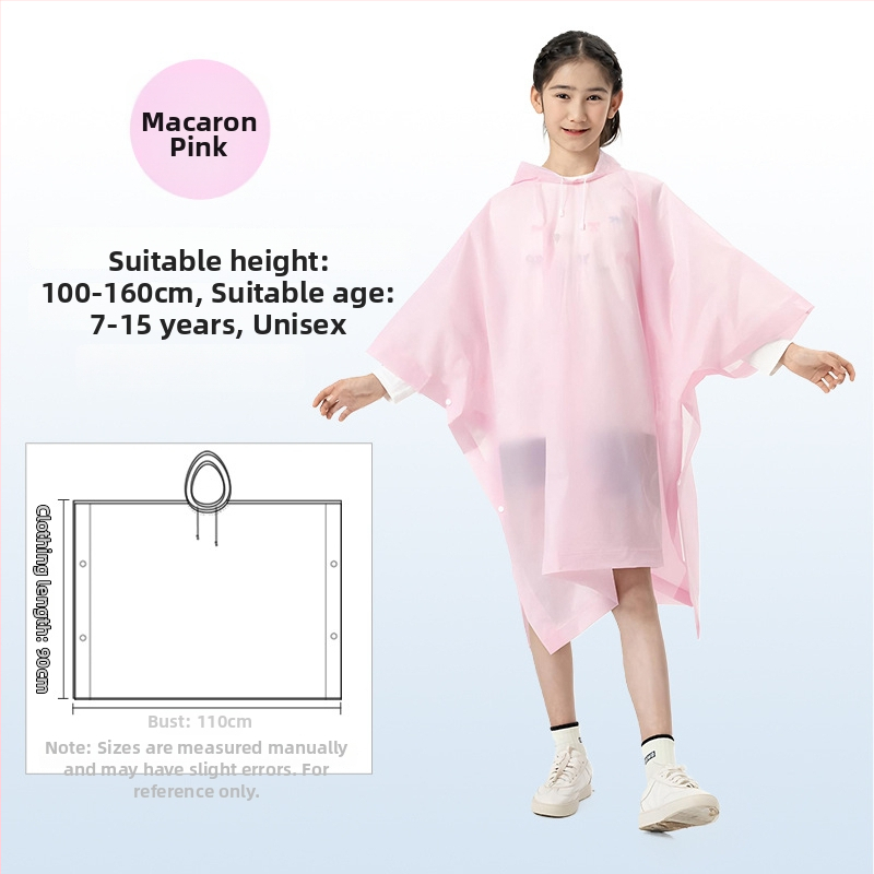 Vaikų EVA lietaus pončas, sutirštintas, daukartinio naudojimo, mokyklai, vienam asmeniui, amžius 7–12 metų