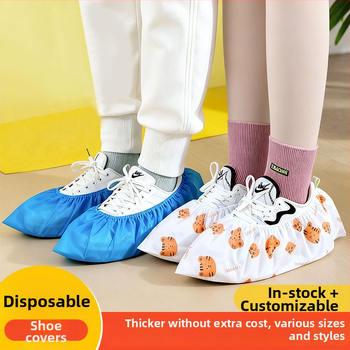 Vienkartiniai avalynės uždangalai vidaus naudojimui, stori, neslidūs, iš neaustų medžiagų, galima logotipo spauda, universalus naudojimas