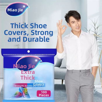 Vienkartinės avalynės uždangos - Miaojie, dulkėms atsparios, suaugusiems, PE polietilenas, 60 dienų galiojimo laikas