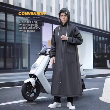 Daugkartinis lietaus pončas suaugusiesiems, tinkamas motociklui/elektriniam transporteriui, EVA audinys, storas, vienai asmeniui
