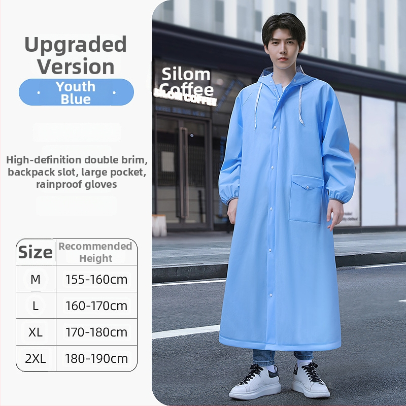 Daugkartinis lietaus pončas suaugusiesiems, tinkamas motociklui/elektriniam transporteriui, EVA audinys, storas, vienai asmeniui