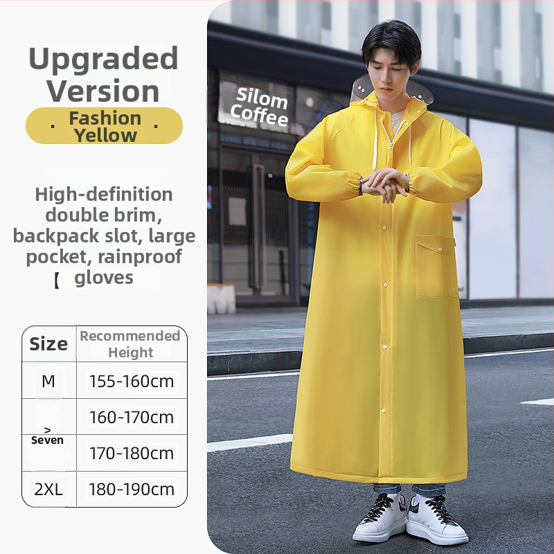 Daugkartinis lietaus pončas suaugusiesiems, tinkamas motociklui/elektriniam transporteriui, EVA audinys, storas, vienai asmeniui