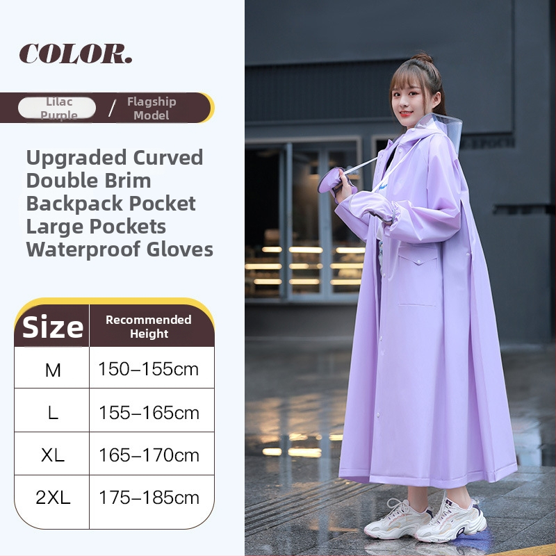 Daugkartinis lietaus pončas suaugusiesiems, tinkamas motociklui/elektriniam transporteriui, EVA audinys, storas, vienai asmeniui