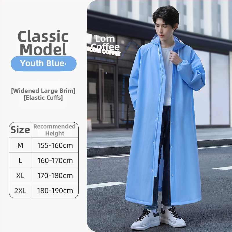 Daugkartinis lietaus pončas suaugusiesiems, tinkamas motociklui/elektriniam transporteriui, EVA audinys, storas, vienai asmeniui