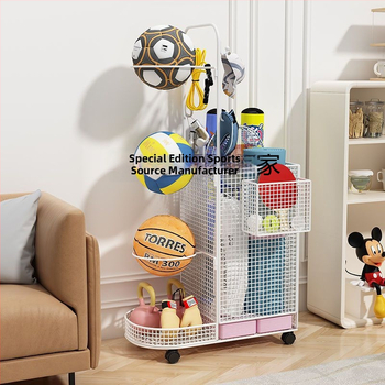 Vidaus kamuolių laikymo stovas krepšiniui, tinkliniui ir badmintonui