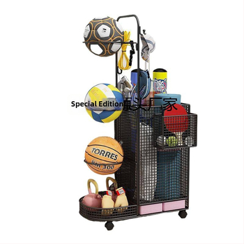 Vidaus kamuolių laikymo stovas krepšiniui, tinkliniui ir badmintonui