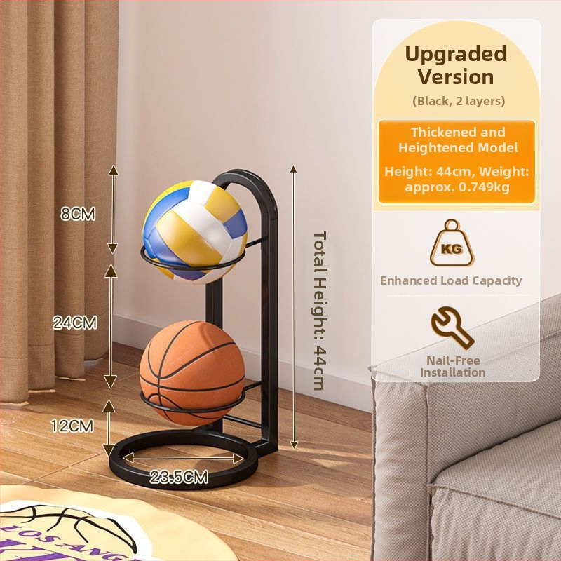 Vidaus kamuolių laikymo stovas krepšiniui, tinkliniui ir badmintonui