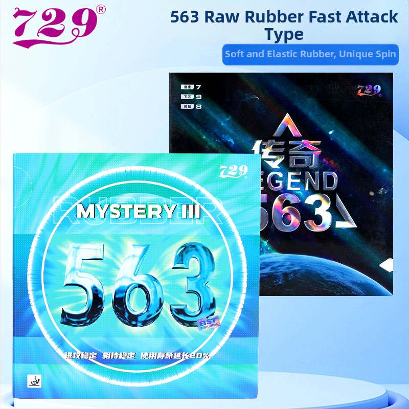 Stalo teniso guma 729-563, neapdorota guma, puolimo tipas, vieno sluoksnio plokštė