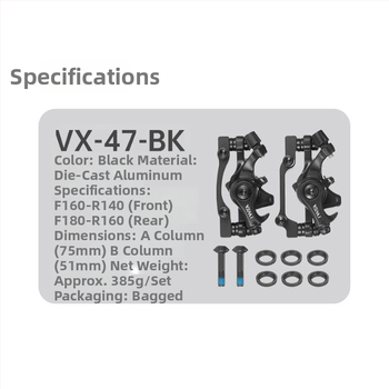 VXM Metallist jalgratta ketaspiduri kaliper – kohandatav paigaldus ees ja taga, mägijalgrattastele