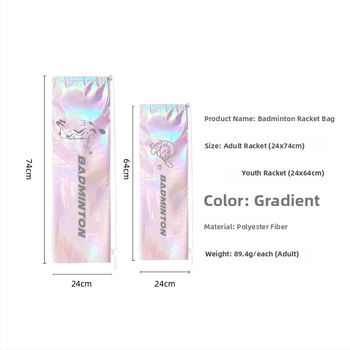 Badmintoni/tenise raketikotis diagonaalse õla rihmaga, veekindel, suur maht, polüestri materjal