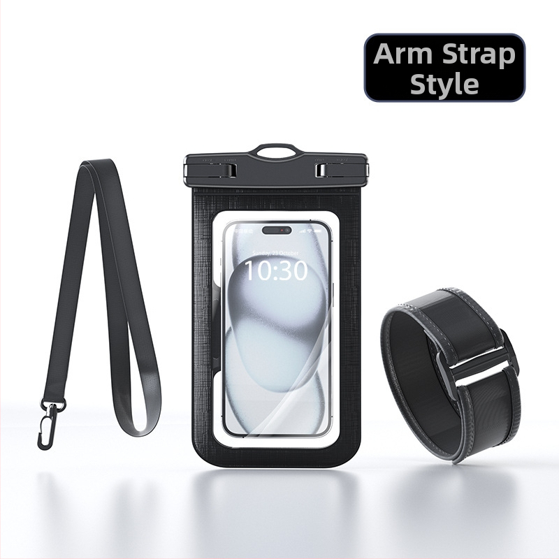 Veekindel telefonikott käevõru stiilis, puutetundlik ekraan, PVC-materjal, suur maht, sobib välitegevusteks