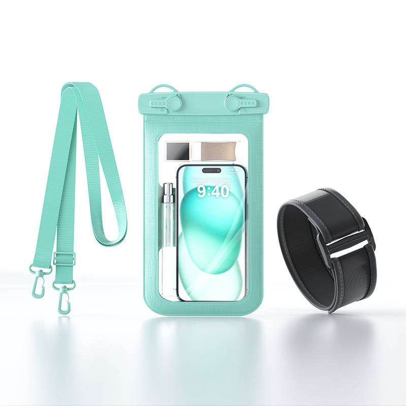 Karra szerelhető vízálló telefontok érintőképernyővel, PVC anyag, nagy kapacitású, szabadtéri tevékenységekhez